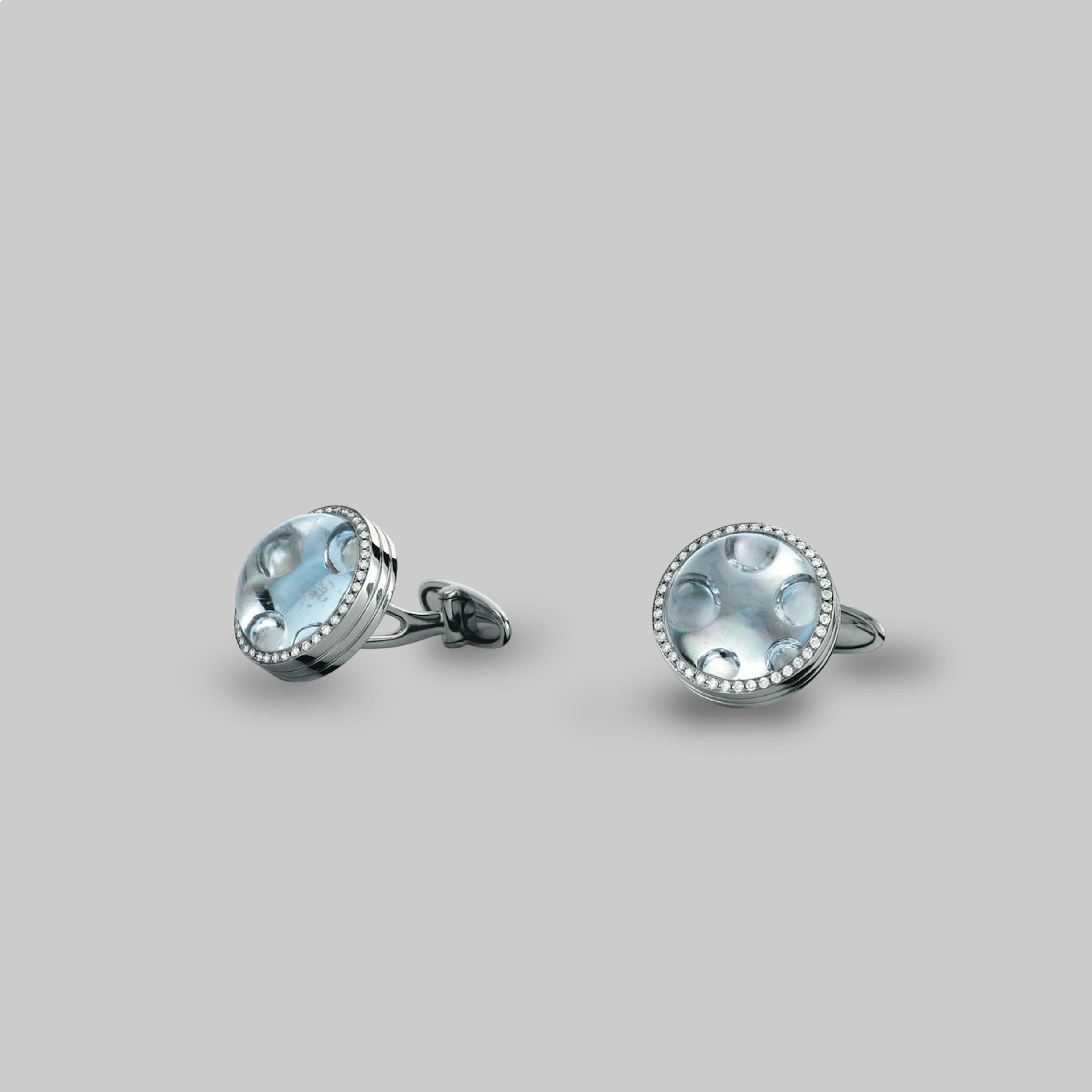 BUBBLE CUFFLINKS WHITE GOLD