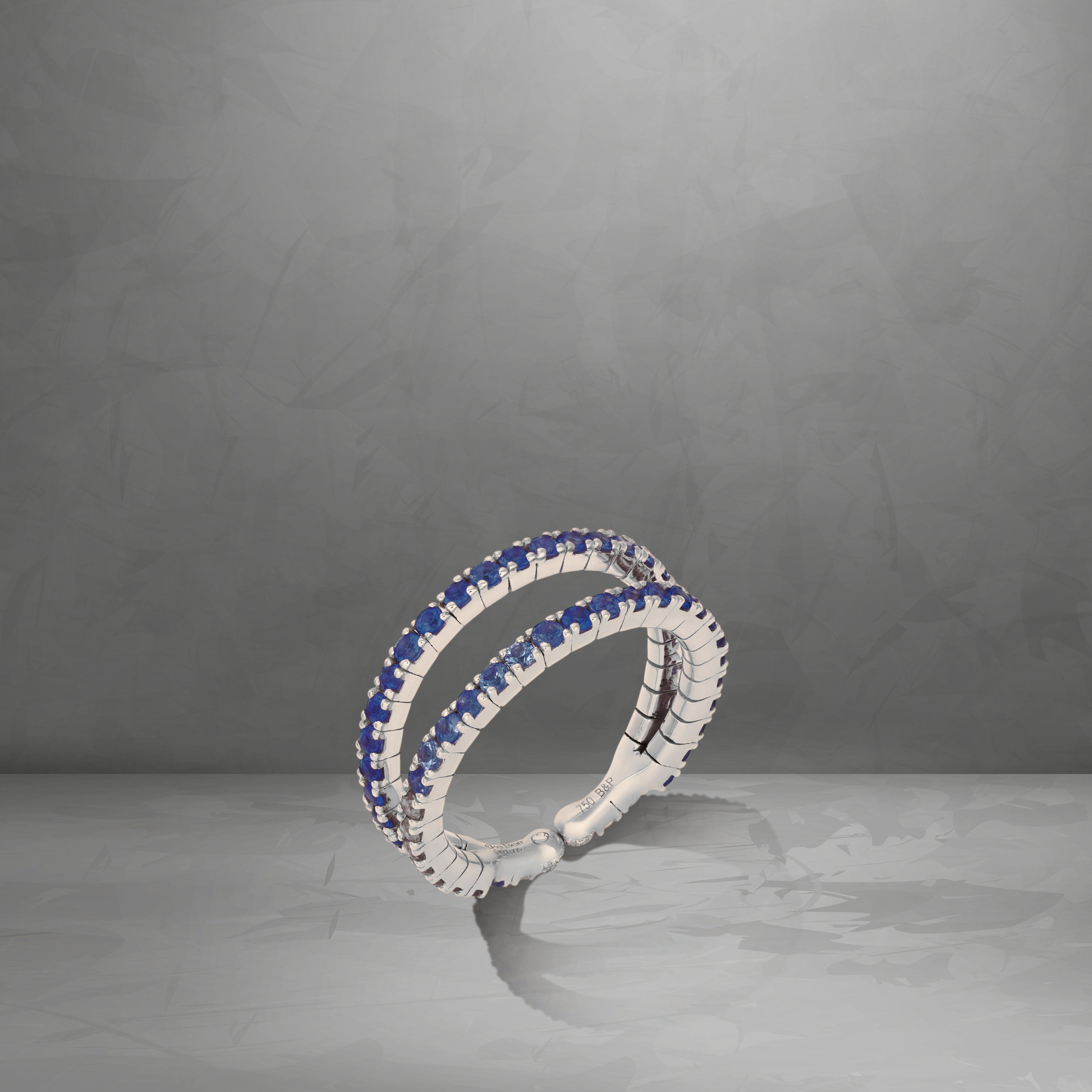 TWILIGHT ELEGANCE DOUBLE RING - SAPPHIRE