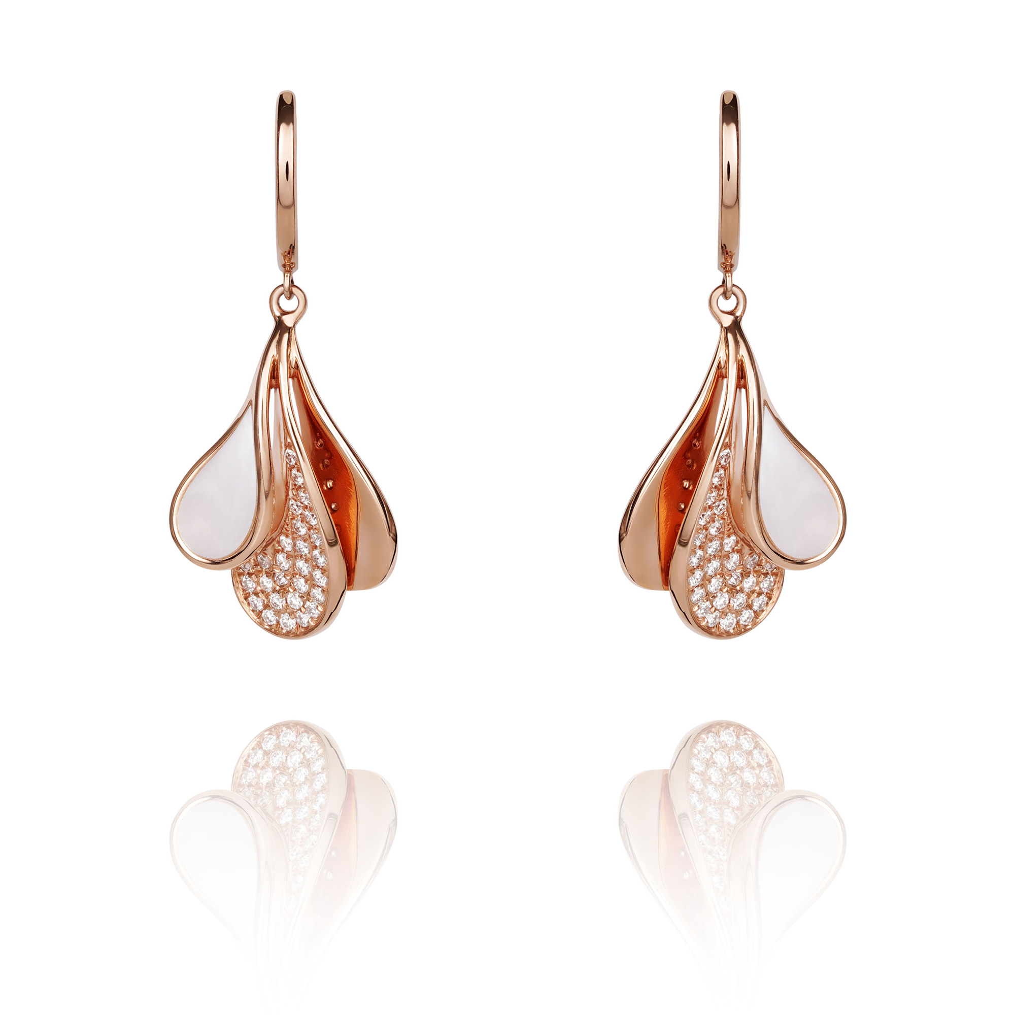 Drops - Boucles d’oreilles Waterfall or rose